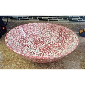 Large Sponge Painted Bowl 13.25" Italian Bowl Ceramica Stoviglierie Dipantimano
